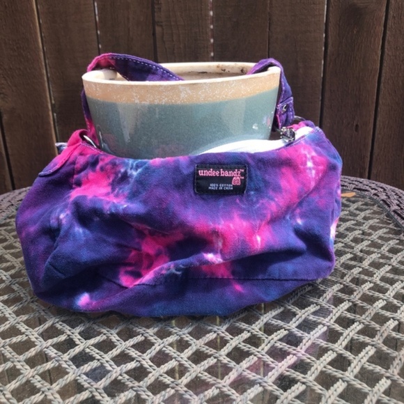 NWOT Y2K Tie Dye Sequin Peace Baguette Bag - Picture 3 of 7